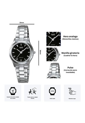 Reloj Casio Modelo LTP-1275D-1A Diseño Elegante