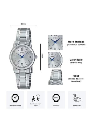 Reloj Casio Modelo LTP-V002D-7B3 Diseño Elegante