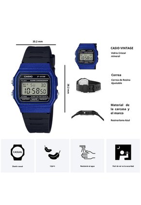 Reloj Casio F-91WM-2A Diseño Clásico