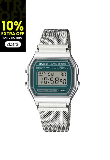 Reloj Casio Modelo A158WEM-3DF Plateado Unisex