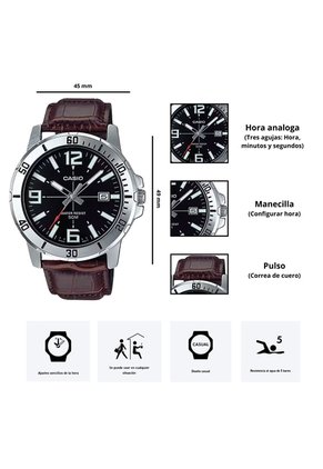 Reloj Casio Referencia MTP-VD01L-1B Diseño Elegante