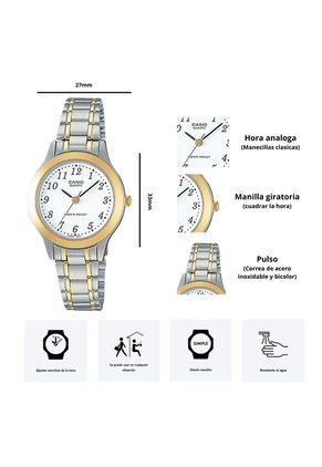 Reloj Casio Modelo LTP-1128G-7B Diseño Elegante