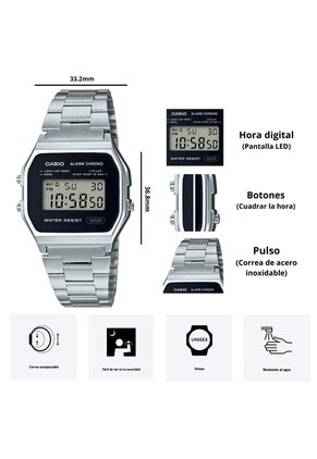 Reloj Casio Modelo A158WEA-1D Diseño Vintage