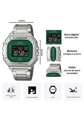 Reloj Casio W-218HD-3A Diseño Deportivo