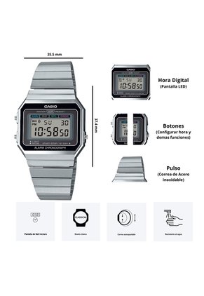 Reloj Casio A700W-1A Diseño Vintage