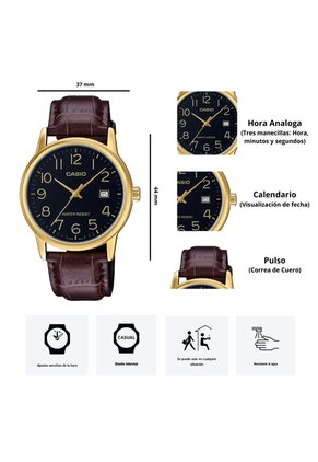 Reloj Casio MTP-V002GL-1B Diseño Elegante