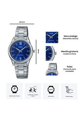 Reloj Casio Modelo LTP-V005D-2B2 Diseño Elegante