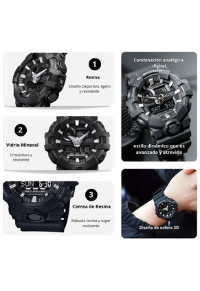 Reloj Casio G-SHOCK GA-700-1B Diseño Deportivo