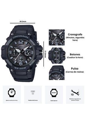 Reloj Casio Modelo MCW-100H-1A3 Diseño Deportivo