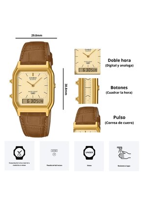 Reloj Casio Unisex AQ-230EGL-9A Diseño Vintage