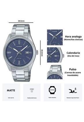 Reloj Casio MTP-1302DA-2A1 Diseño Elegante