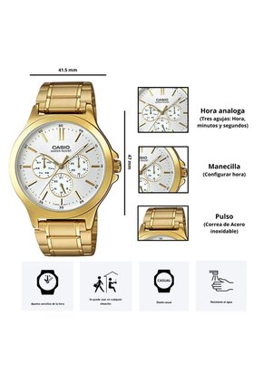 Reloj Casio MTP-V300G-7A Diseño Sencillo