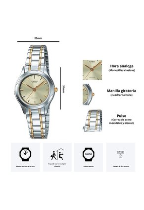 Reloj Casio Modelo LTP-1275SG-9A Para Dama Diseño Elegante