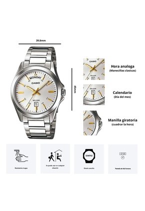 Reloj Casio Referencia MTP-1370D-7A2 Diseño Elegante