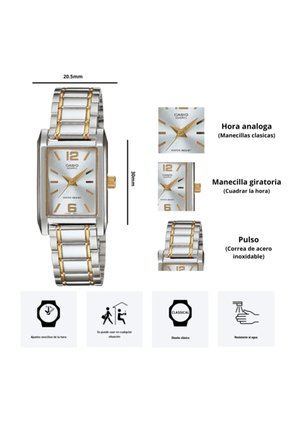 Reloj Casio Modelo LTP-1235SG-7A Diseño Elegante