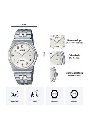 Reloj Casio Modelo MTP-B145D-7B Diseño Elegante