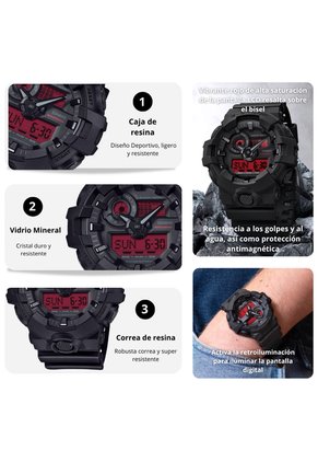 Reloj Casio G-SHOCK GA-700BBR-1A Diseño Deportivo