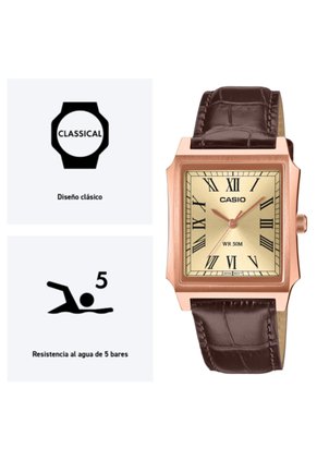 Reloj Casio Modelo MTP-B190RGL-9BV Diseño Elegante