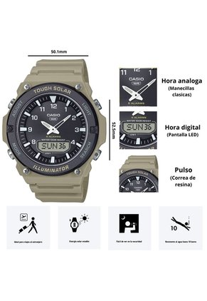 Reloj Casio Modelo AQ-S820W-5A Diseño Deportivo