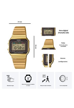 Reloj Casio Referencia A700WG-9A Diseño Vintage Dorado