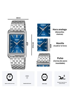 Reloj Casio Hombre MTP-B215D-2A Diseño Elegante