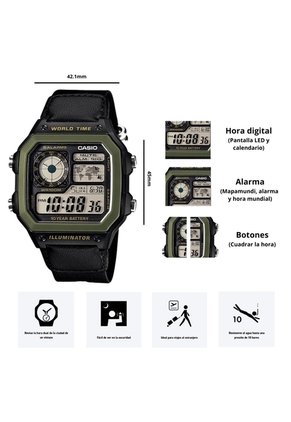 Reloj Casio Referencia AE-1200WHB-1B Diseño Deportivo