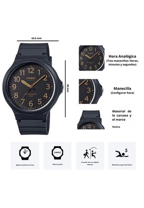 Reloj Casio Modelo MW-240-1B2 Diseño Elegante