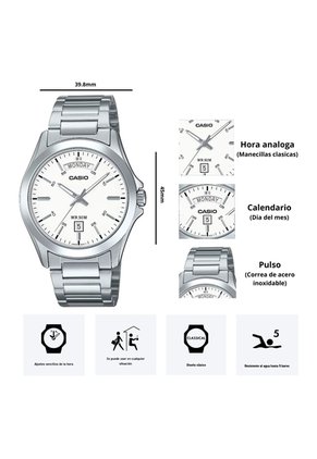 Reloj Casio Referencia MTP-1370D-7A3 Diseño Elegante