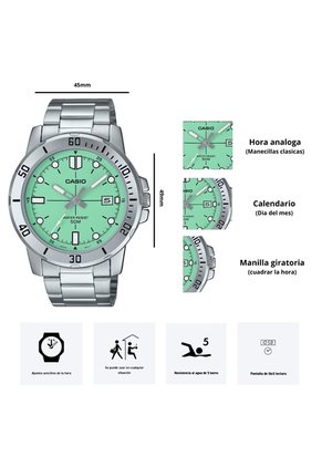 Reloj Casio Referencia MTP-VD01D-3E1 Diseño Elegante