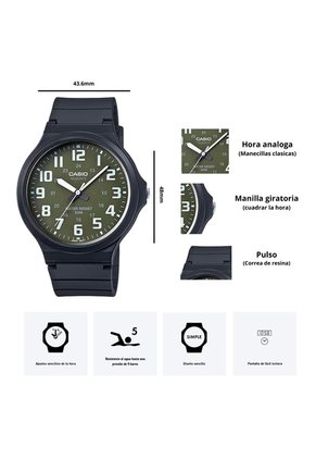 Reloj Casio Modelo MW-240-3BV Diseño Deportivo
