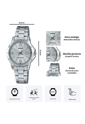 Reloj Casio Modelo LTP-V004D-7B2 Diseño Elegante