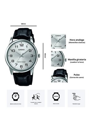 Reloj Casio Modelo MTP-V001L-7B Diseño Elegante