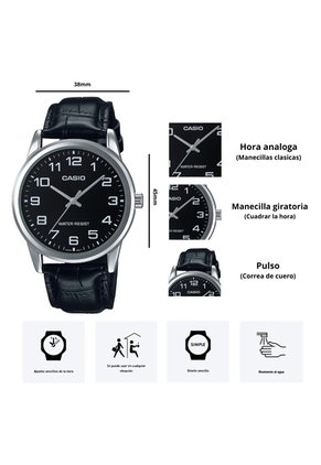Reloj Casio Modelo MTP-V001L-1B Diseño Elegante