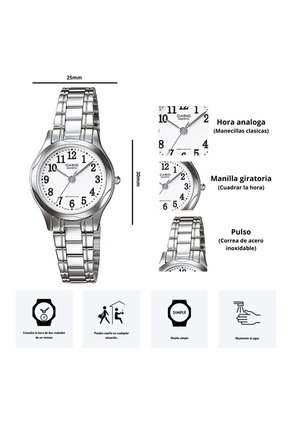 Reloj Casio Modelo LTP-1275D-7B Diseño Elegante