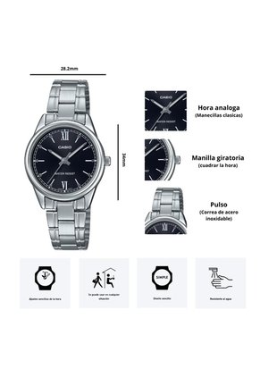 Reloj Casio Modelo LTP-V005D-1B2 Diseño Elegante