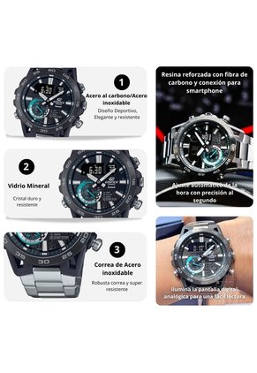 Reloj Casio Edifice ECB-40DB-1A Diseño Deportivo