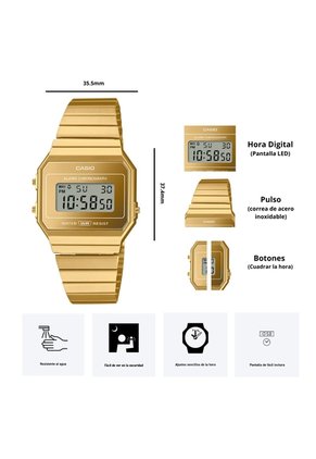 Reloj Casio Modelo A700WEVG-9A Diseño Vintage