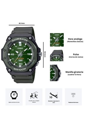 Reloj Casio Modelo MW-620H-3A Diseño Deportivo
