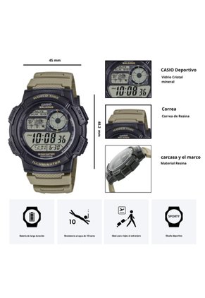 Reloj Casio AE-1000W-5A Diseño Deportivo