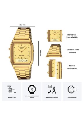 Reloj Casio Modelo AQ-230GA-9D Diseño Clásico