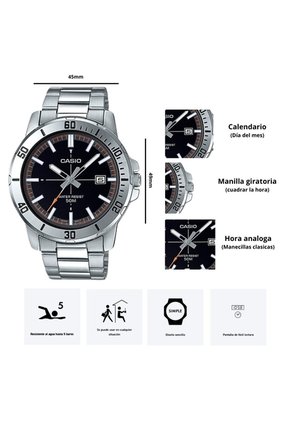 Reloj Casio Referencia MTP-VD01D-1E2 Diseño Elegante