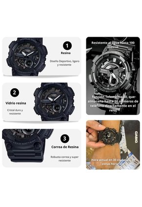 Reloj Casio Referencia AEQ-110W-1B Diseño Deportivo
