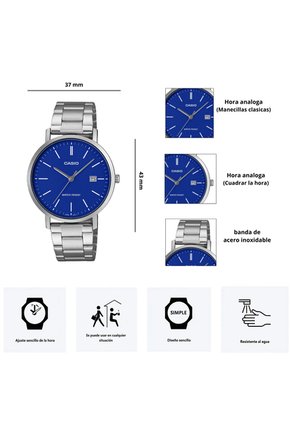 Reloj Hombre Casio Modelo MTP-VT05D-2E Diseño Elegante