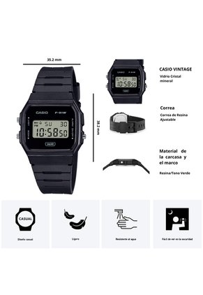 Reloj Casio F-91WB-1A Diseño Clásico