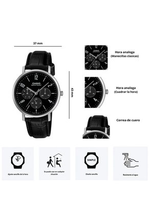 Reloj Casio Modelo MTP-VT06L-1B Diseño Elegante