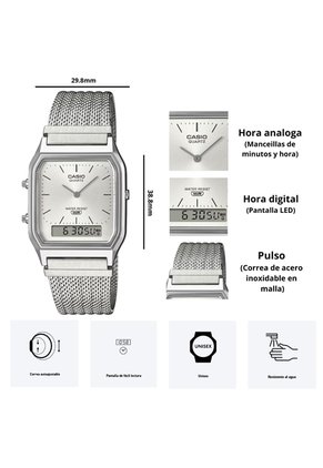 Reloj Casio Modelo AQ-230EM-7A Diseño Vintage