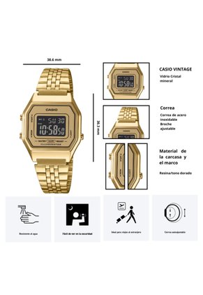Reloj Casio Modelo LA680WGA-9B Diseño Vintage