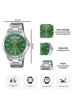 Reloj Casio Modelo MTP-1381D-3A Diseño Elegante