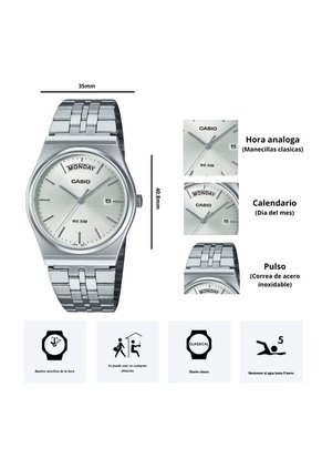 Reloj Casio Modelo MTP-B146D-7A Diseño Elegante