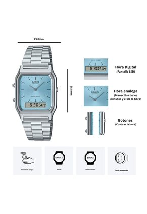 Reloj Casio Modelo AQ-230A-2A1 Estilo Vintage